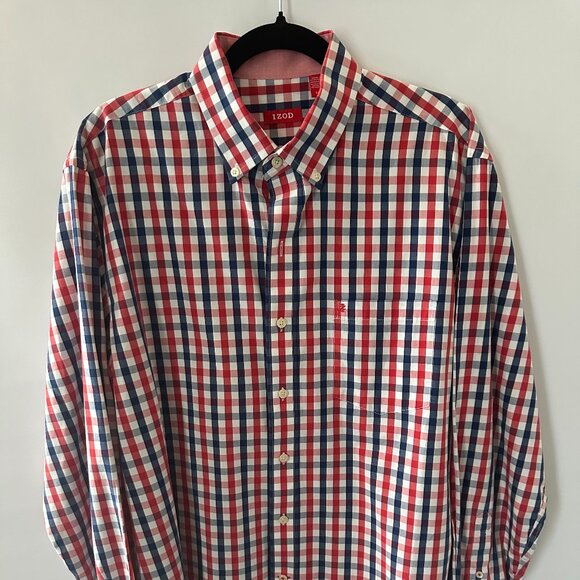 Izod Other - Red, Blue & White Check Large Izod Shirt